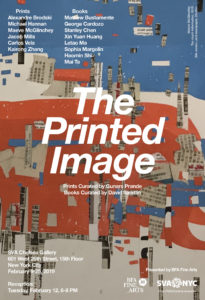 Poster for an exhibition titled "The Printed Image", curated by Gunars Prande and David Sandlin