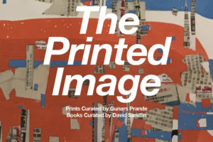 Poster for an exhibition titled "The Printed Image", curated by Gunars Prande and David Sandlin