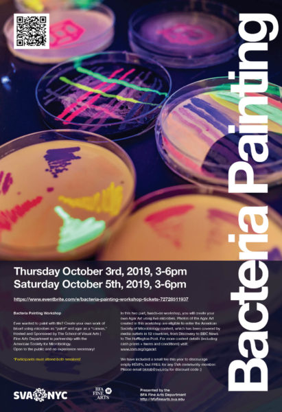2019 Bacteria Painting Workshop poster fall 2019.
