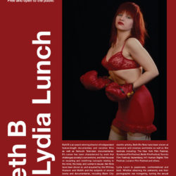 Red poster for Beth B. and Lydia Lunch