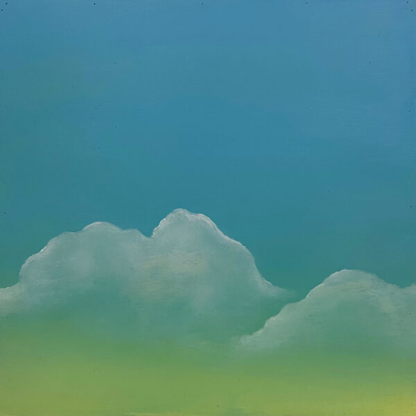 Lightly rendered white clouds over a yellow-green to light blue gradient.