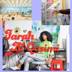 A poster for a visiting å lecture with Farah Al Qasimi at the School of Visual Arts on Tuesday, November 3, 2020 at 7pm EST. This lecture will be held online on Zoom.