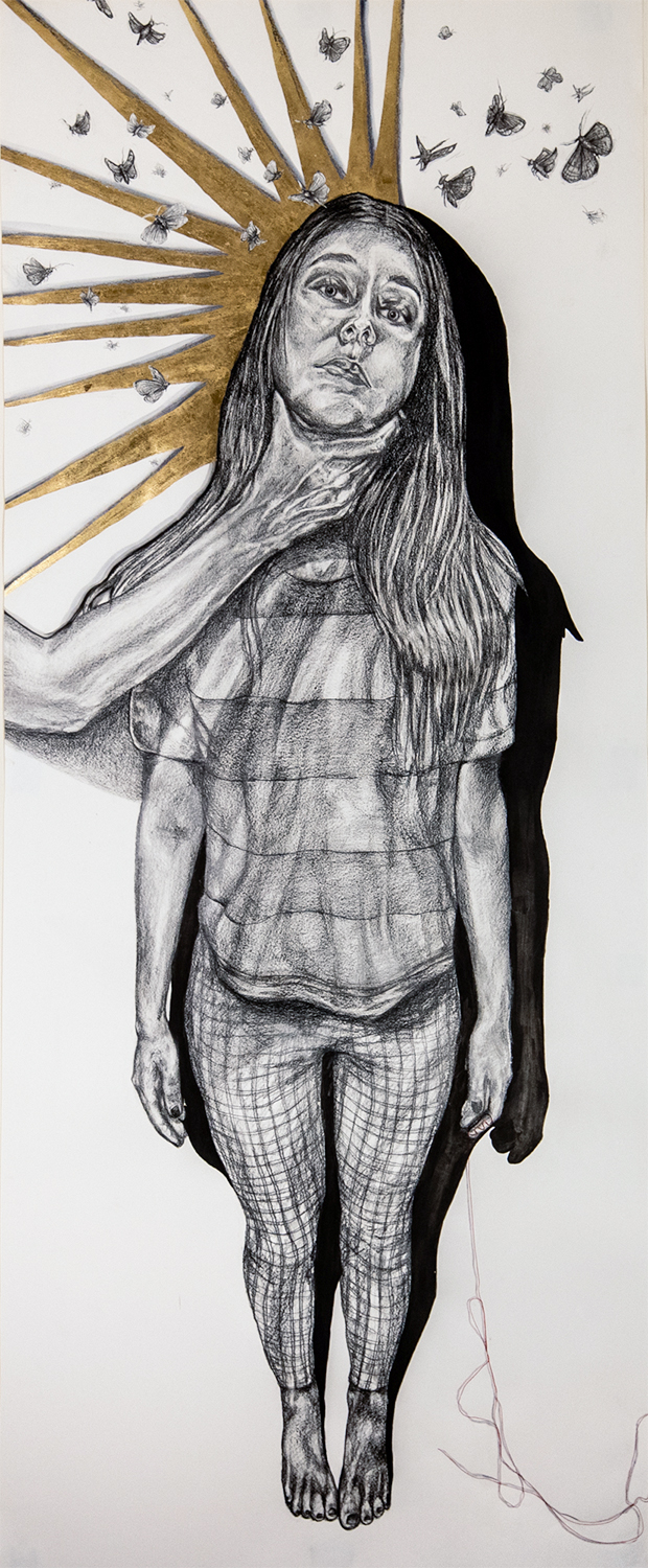 Bree Gore Transcendence 2020. Graphite on paper. 24 x 60 inches