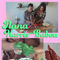 A poster for a visiting artist lecture with Ilana Harris-Babou at the School of Visual Arts on Thursday October 1, 2020 at 7pm EST. This lecture will be held online on Zoom.