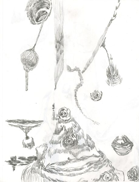 Sueun Lee: Untitled (sketch), Year. Graphite on paper. (9 x 12 inches).