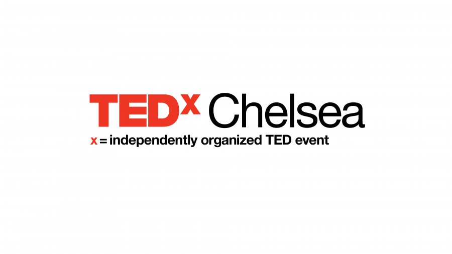 TEDx Chelsea logo with the line "x-independently organized TED events" on a plain white background.